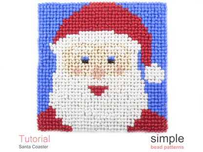 Santa Coaster Beading Pattern