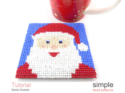 Santa Coaster Beading Pattern