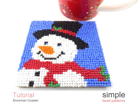 Snowman Coaster Beading Pattern