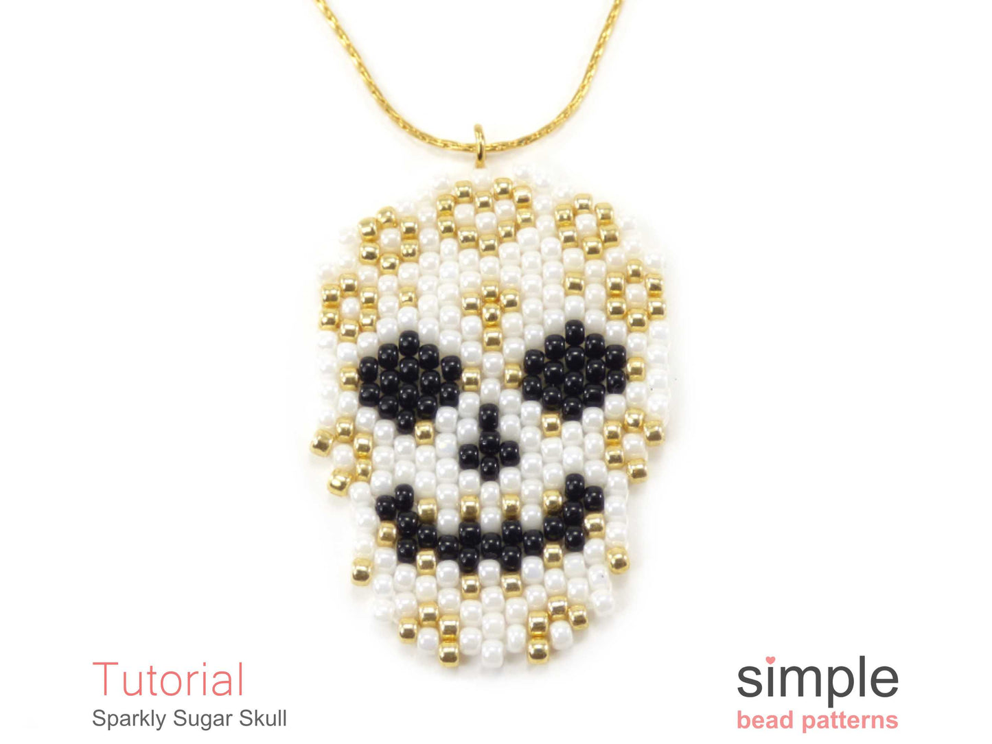 Sparkly Sugar Skull Earrings, Necklace & Brooch Beading Pattern