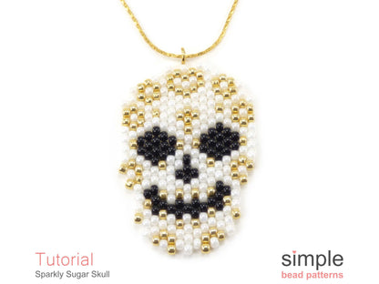 Sparkly Sugar Skull Earrings, Necklace & Brooch Beading Pattern