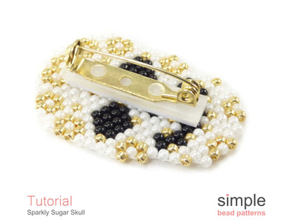 Sparkly Sugar Skull Earrings, Necklace & Brooch Beading Pattern