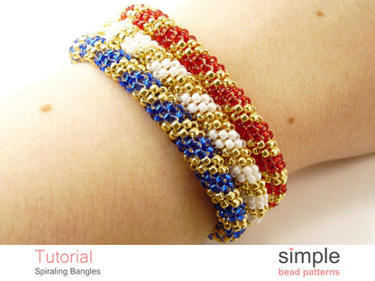 Spiraling Bangle Bracelet Beading Pattern