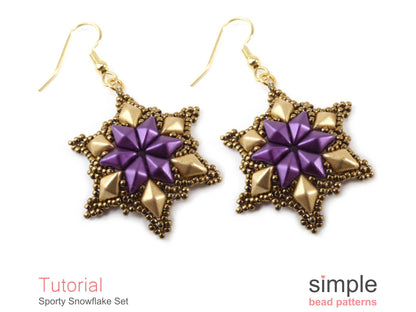 Sporty Snowflake Earrings & Necklace Beading Pattern