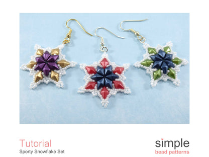 Sporty Snowflake Earrings & Necklace Beading Pattern