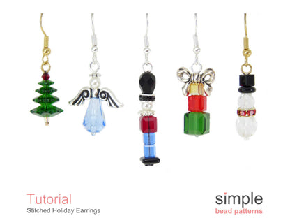 Stitched Holiday Earrings Beading Pattern