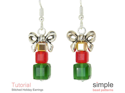 Stitched Holiday Earrings Beading Pattern