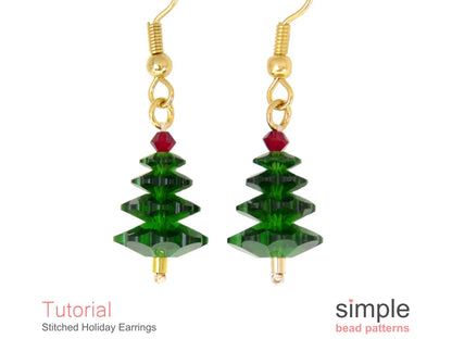 Stitched Holiday Earrings Beading Pattern