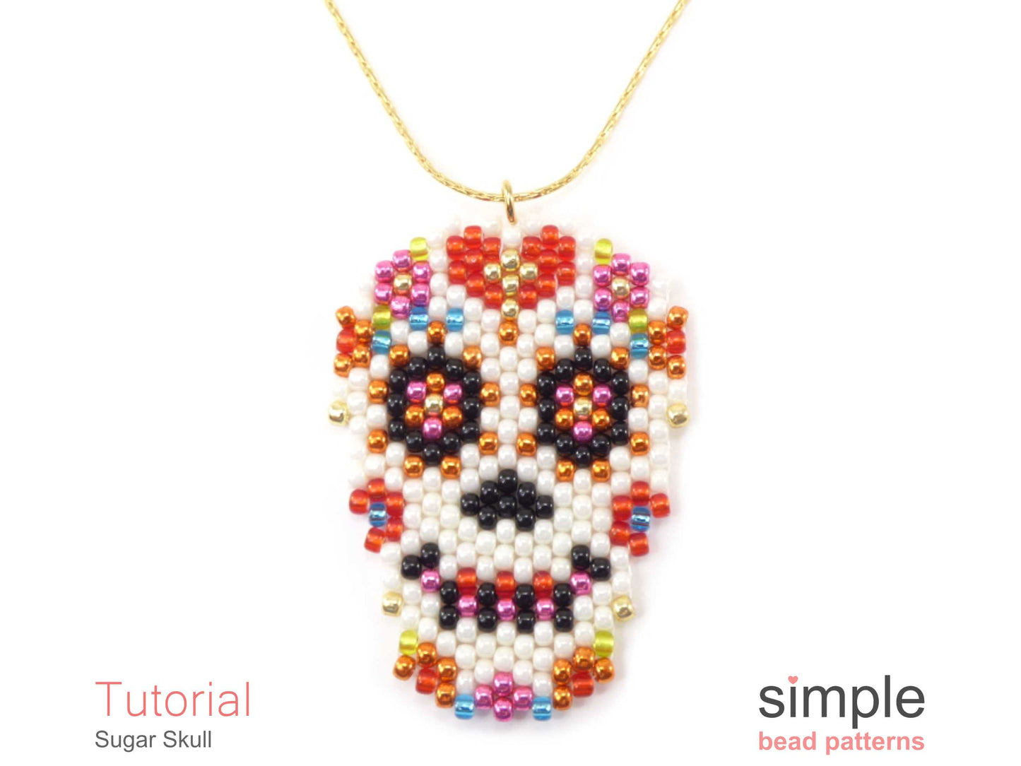 Sugar Skull Earrings, Necklace & Brooch Beading Pattern