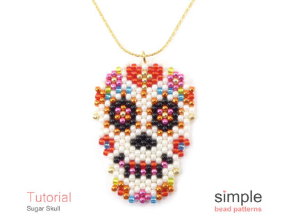 Sugar Skull Earrings, Necklace & Brooch Beading Pattern
