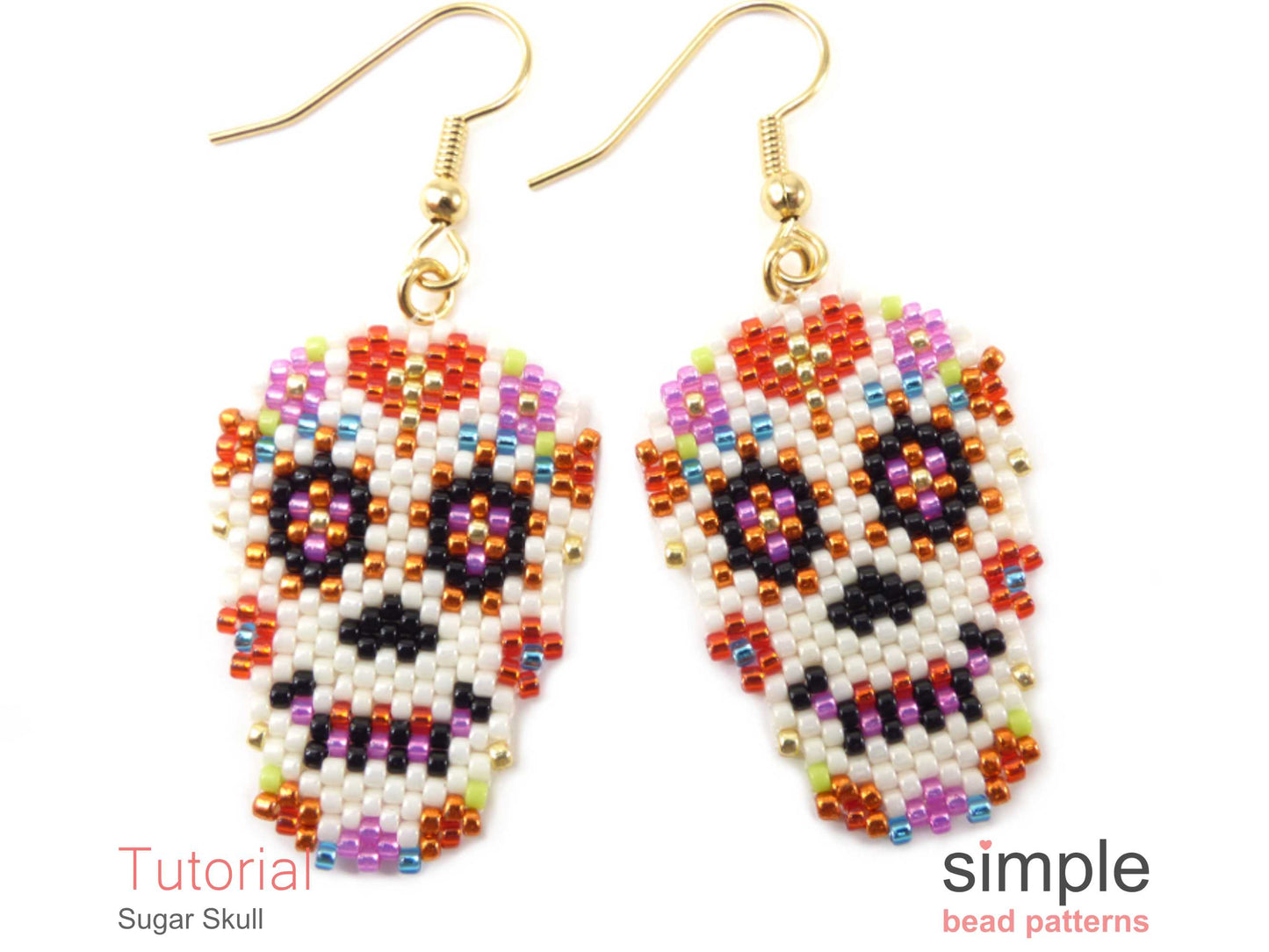 Sugar Skull Earrings, Necklace & Brooch Beading Pattern