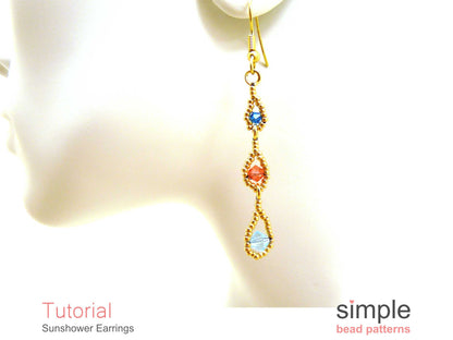 Sunshower Earrings Beading Pattern