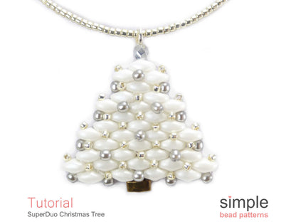 SuperDuo Christmas Tree Earrings & Necklace Beading Pattern