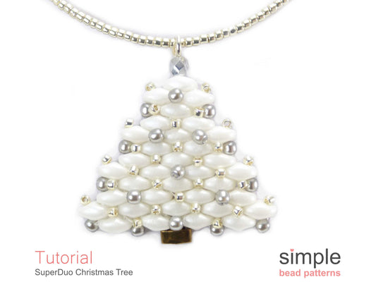 SuperDuo Christmas Tree Earrings & Necklace Beading Pattern