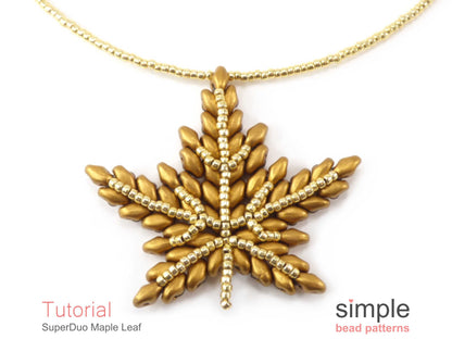 SuperDuo Maple Leaf Necklace Beading Pattern