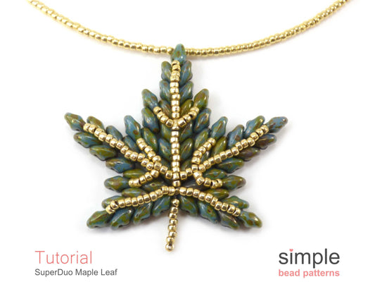 SuperDuo Maple Leaf Necklace Beading Pattern