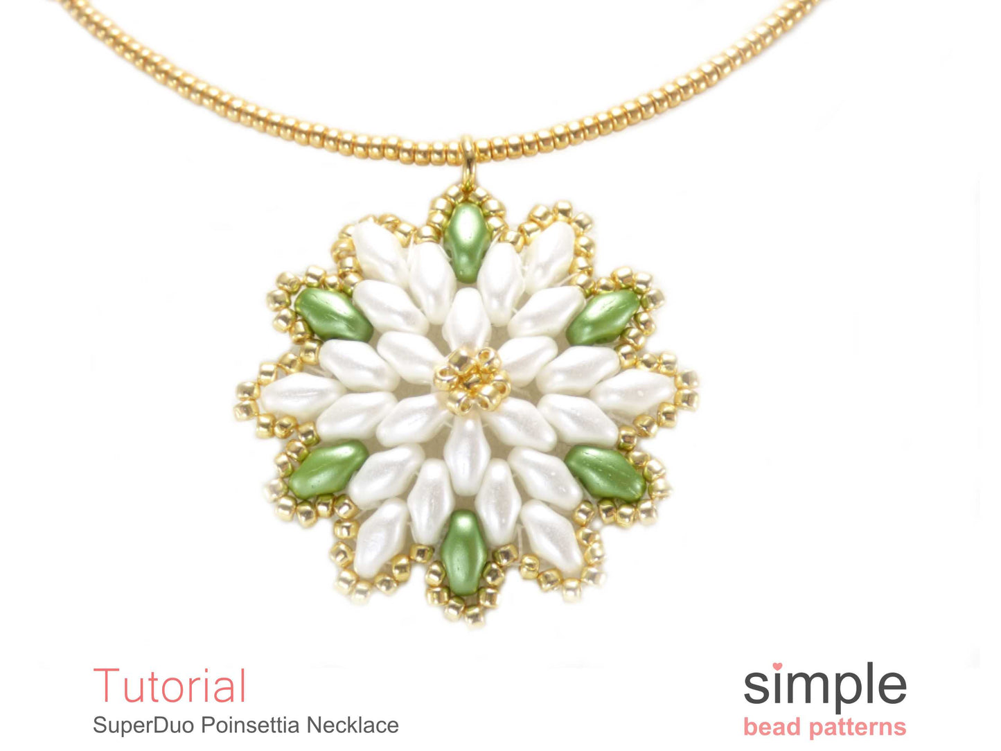 SuperDuo Poinsettia Necklace Beading Pattern