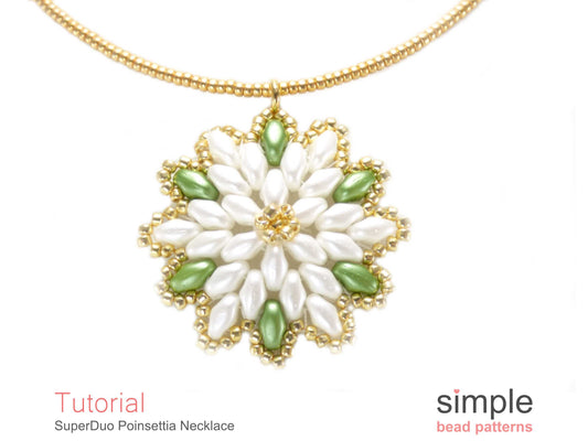 SuperDuo Poinsettia Necklace Beading Pattern