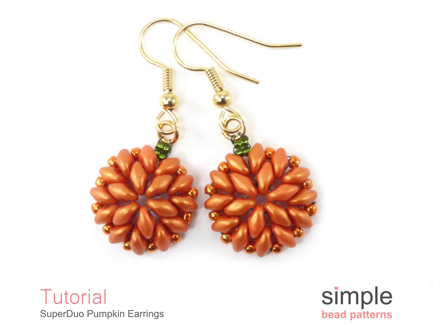 SuperDuo Pumpkin Earrings Beading Pattern
