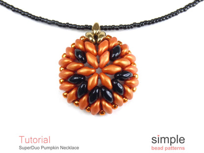 SuperDuo Pumpkin Necklace Beading Pattern