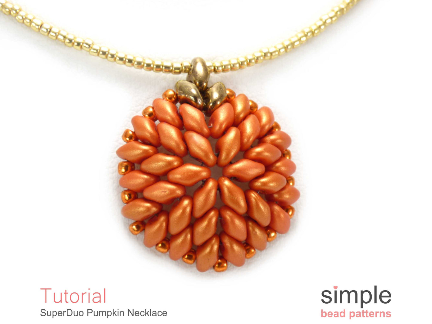 SuperDuo Pumpkin Necklace Beading Pattern