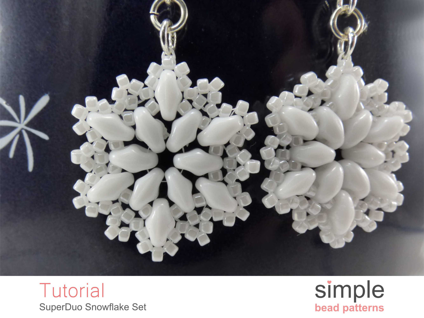 SuperDuo Snowflake Earrings & Necklace Beading Pattern