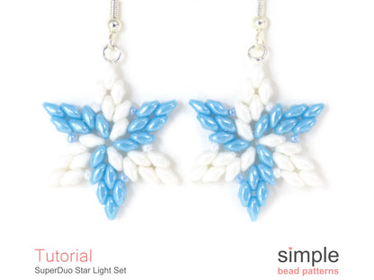 SuperDuo Star Light Earrings & Necklace Beading Pattern