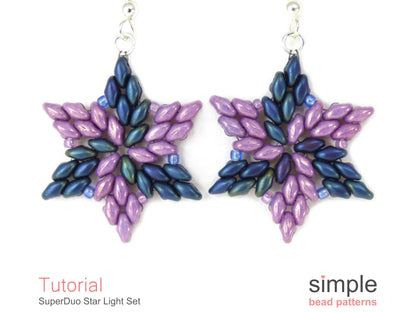 SuperDuo Star Light Earrings & Necklace Beading Pattern