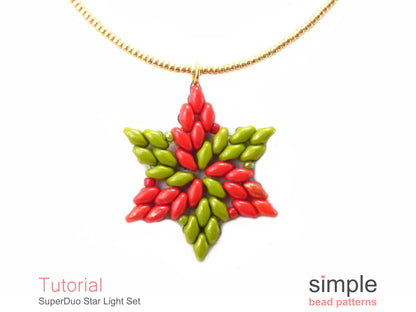 SuperDuo Star Light Earrings & Necklace Beading Pattern