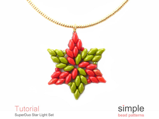 SuperDuo Star Light Earrings & Necklace Beading Pattern