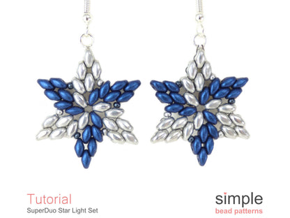 SuperDuo Star Light Earrings & Necklace Beading Pattern