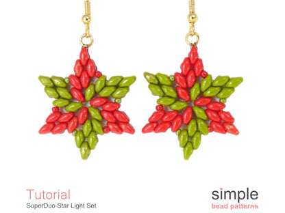 SuperDuo Star Light Earrings & Necklace Beading Pattern