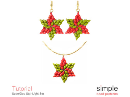 SuperDuo Star Light Earrings & Necklace Beading Pattern
