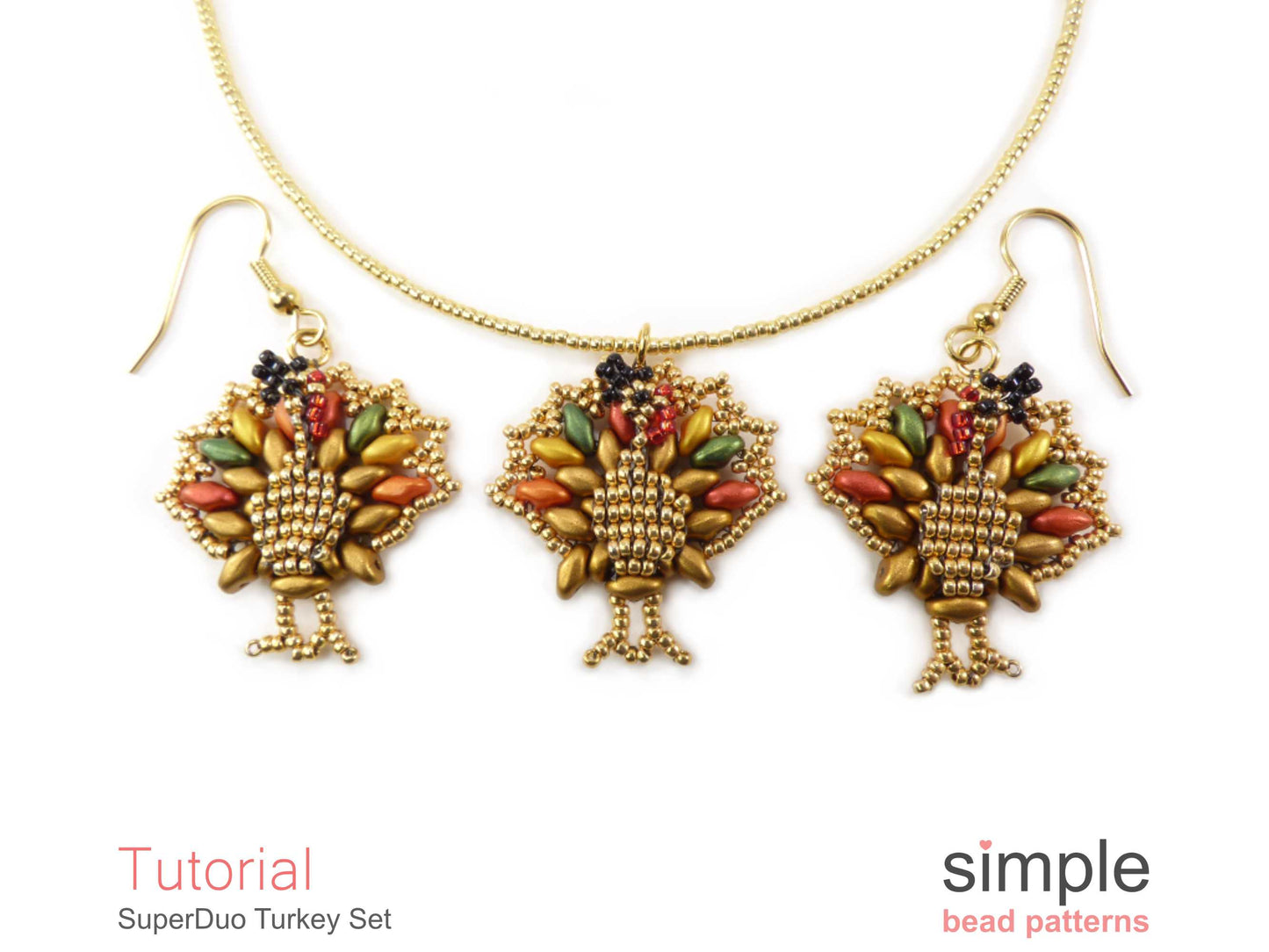 SuperDuo Turkey Earrings & Necklace Beading Pattern