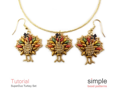 SuperDuo Turkey Earrings & Necklace Beading Pattern