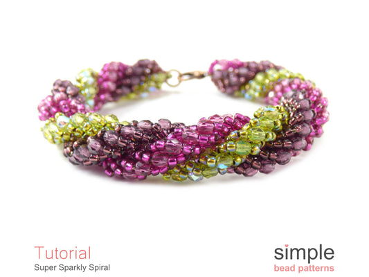 Super Sparkly Spiral Bracelet & Necklace Beading Pattern