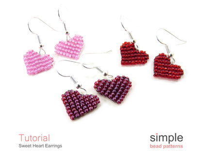 Sweet Heart Earrings Beading Pattern