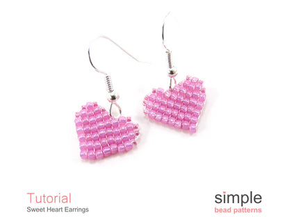 Sweet Heart Earrings Beading Pattern