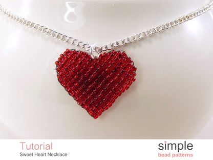 Sweet Heart Necklace Beading Pattern