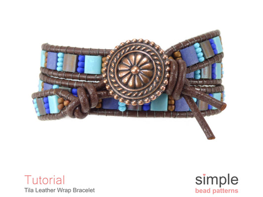 Tila Leather Wrap Bracelet Beading Pattern