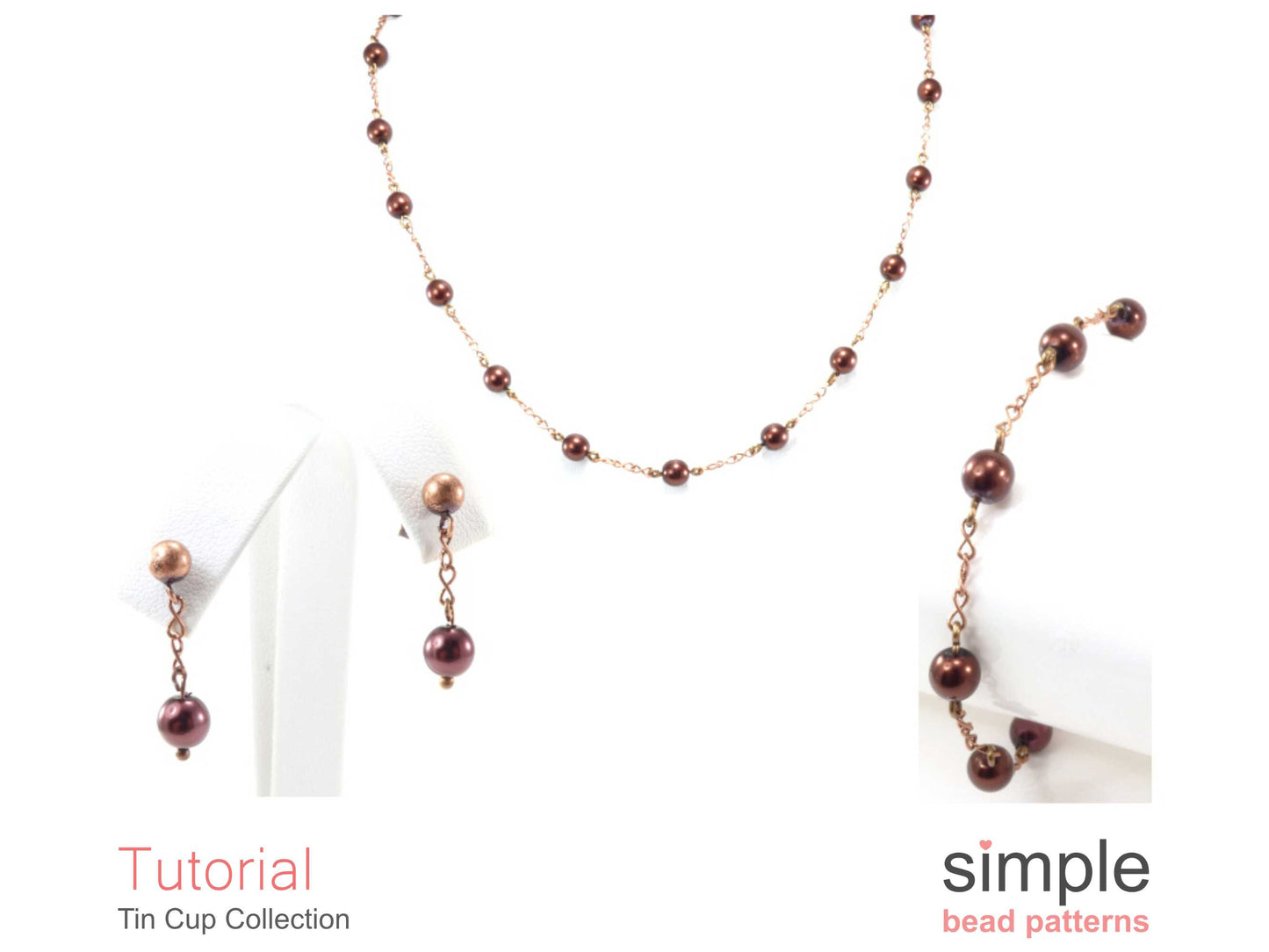 Tin Cup Earrings, Bracelet & Necklace Beading Pattern