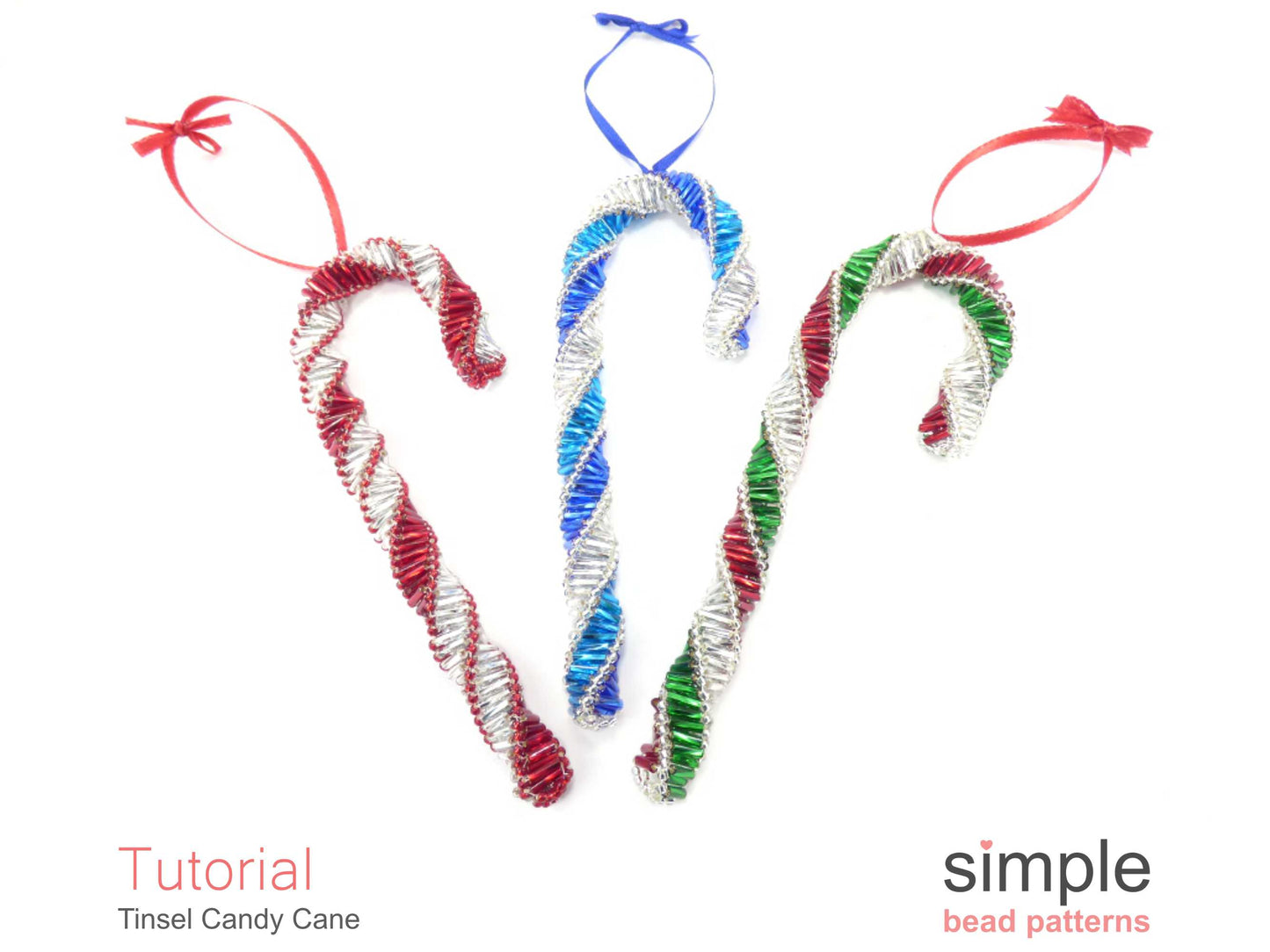 Tinsel Candy Cane Ornament Beading Pattern