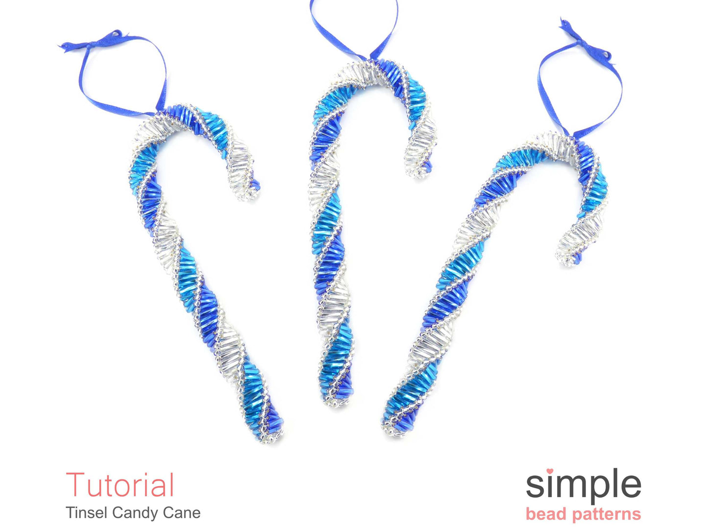 Tinsel Candy Cane Ornament Beading Pattern