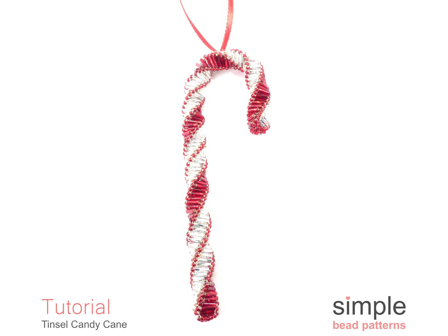 Tinsel Candy Cane Ornament Beading Pattern
