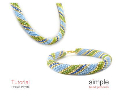 Twisted Peyote Bracelet & Necklace Beading Pattern
