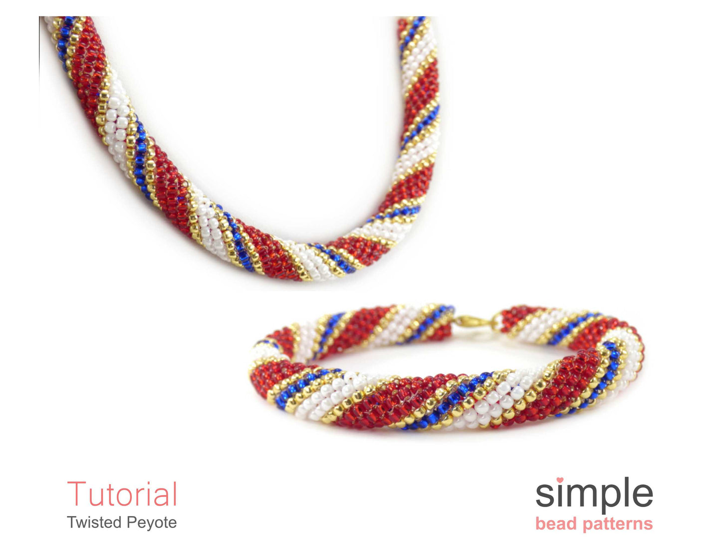 Twisted Peyote Bracelet & Necklace Beading Pattern