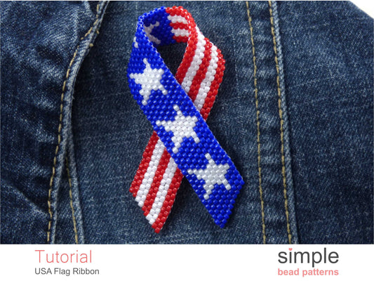 USA Flag Ribbon Beading Pattern