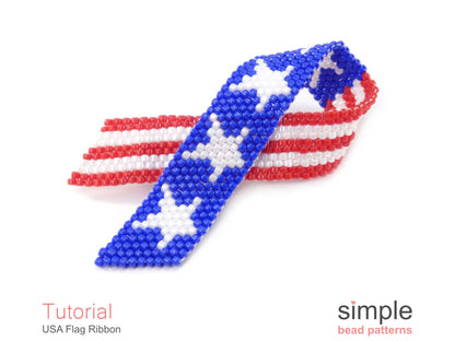 USA Flag Ribbon Beading Pattern