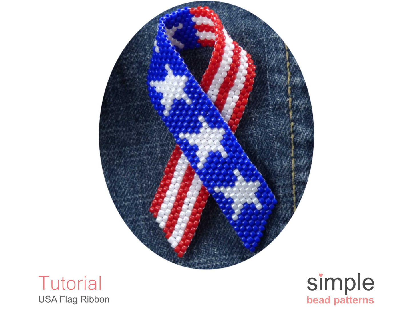 USA Flag Ribbon Beading Pattern