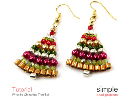 Whoville Christmas Tree Earrings & Necklace Beading Pattern